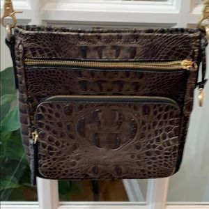 Brahmin shoulder bag, wallet on strap.